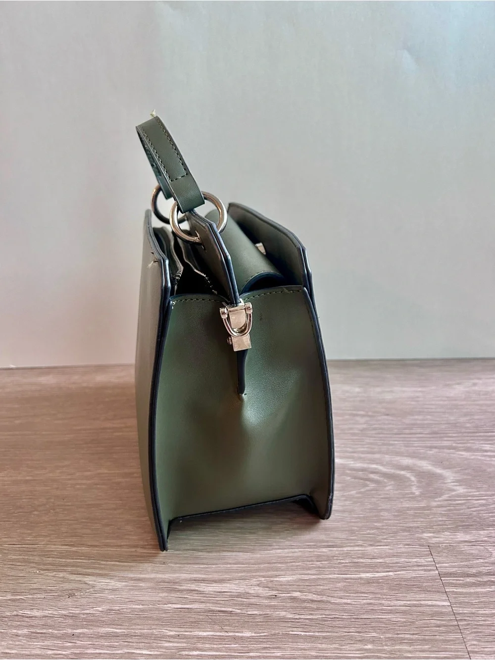Steve Madden Bevelyn Satchel Crossbody Bag Olive Green w/ Pouch